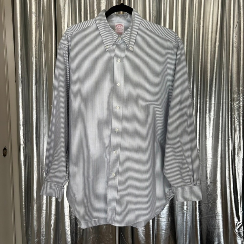 Brooks Brothers Madison Blue Striped Oxford Shirt